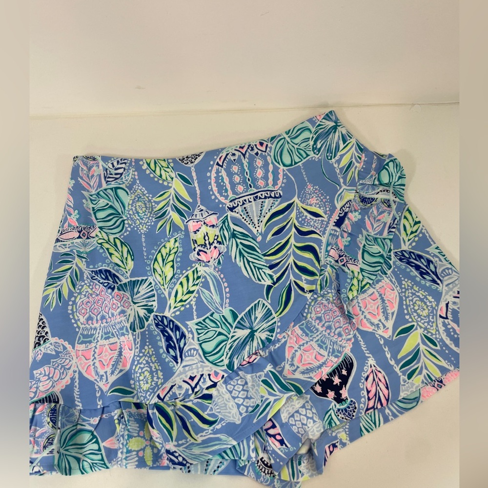 Lilly Pulitzer Blue and Pink Tropical Skort